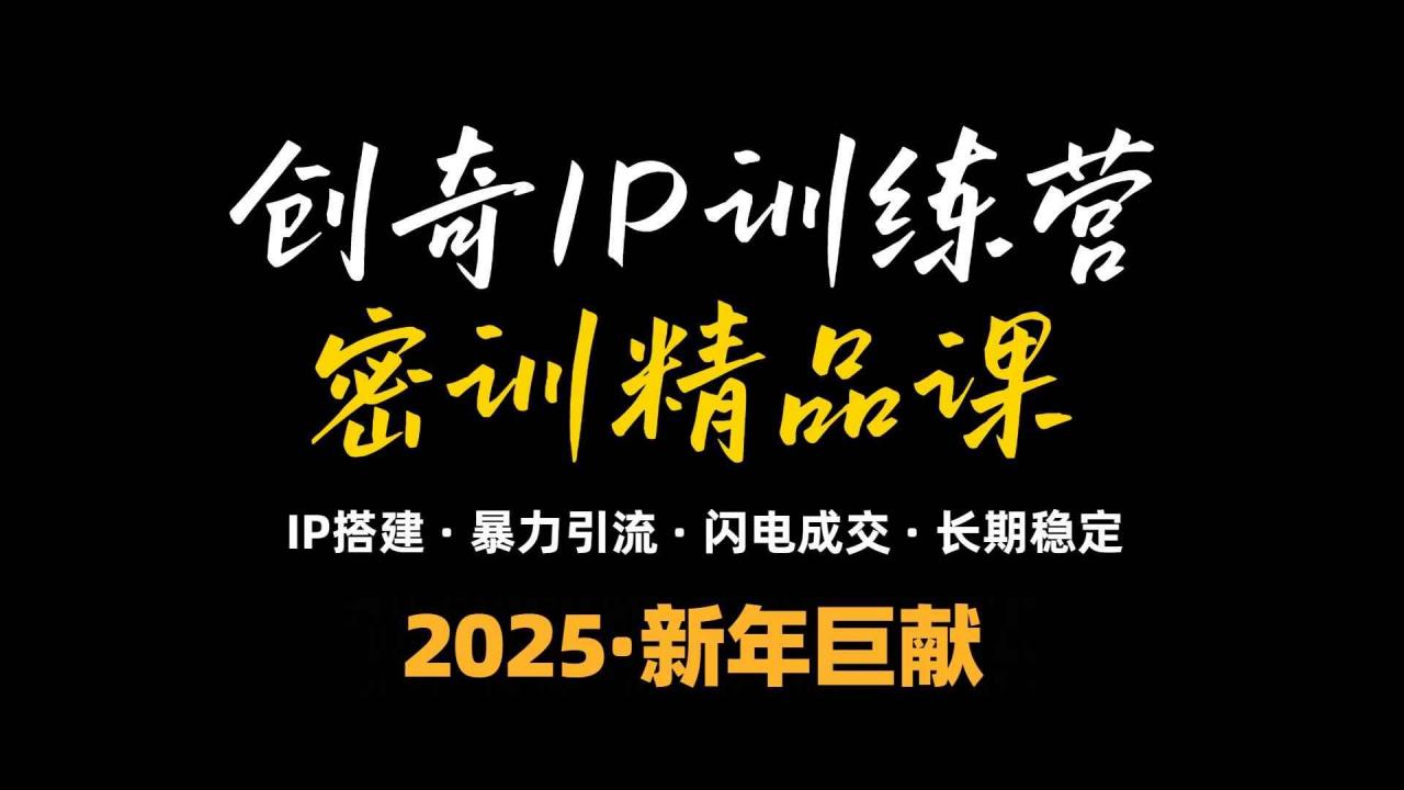 （13898期）2025年“知识付费IP训练营”小白避坑年赚百万，暴力引流，闪电成交