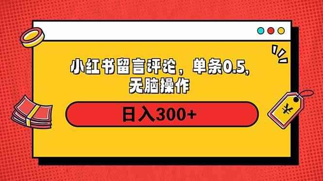 （14044期）小红书评论单条0.5元，日入300＋，无上限，详细操作流程