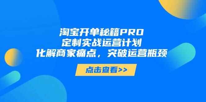 （14642期）淘宝开单秘籍PRO，定制实战运营计划，化解商家痛点，突破运营瓶颈